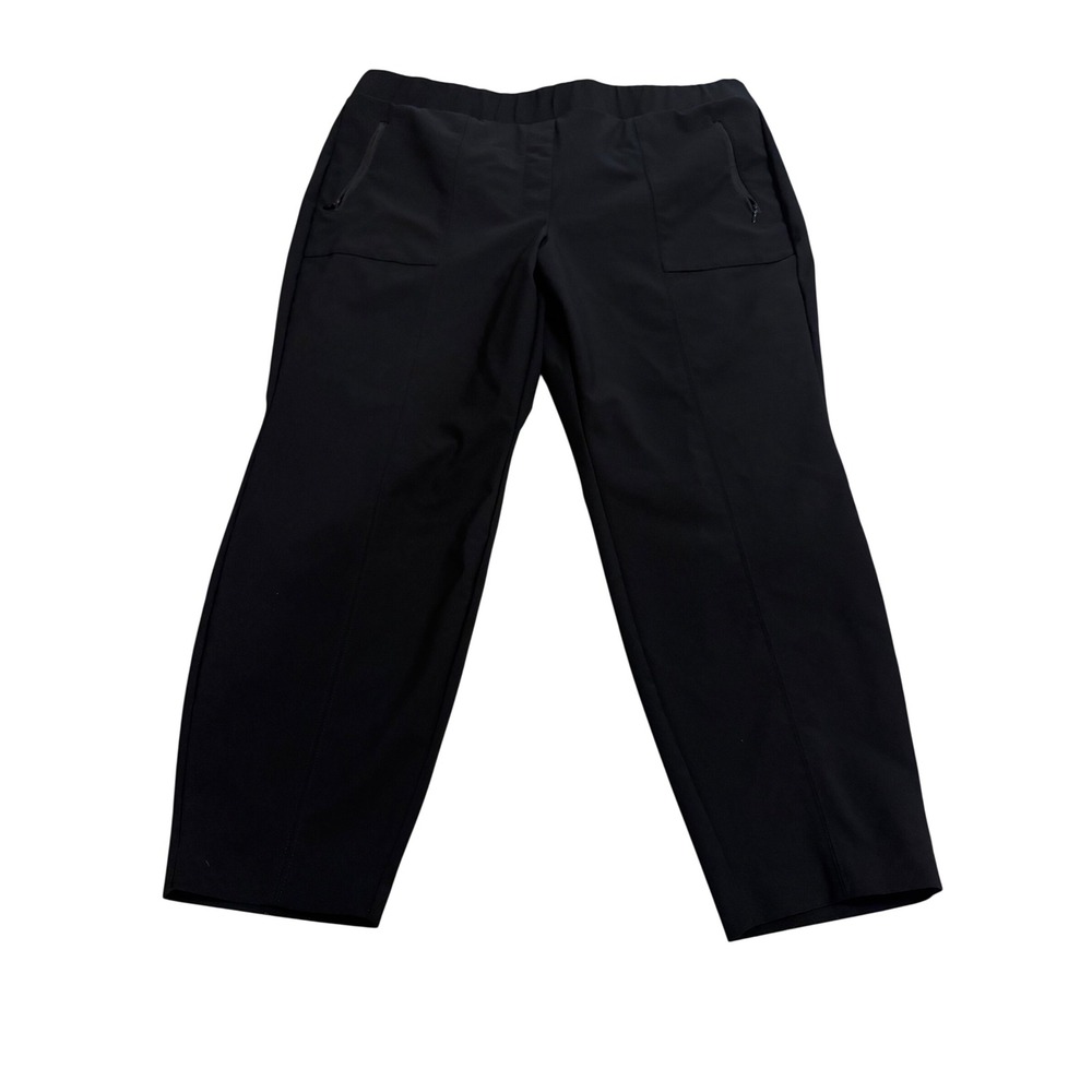 Lane Bryant Pleated Dress Pants Women 22 Black Good Zip Pockets Stretch Trousers